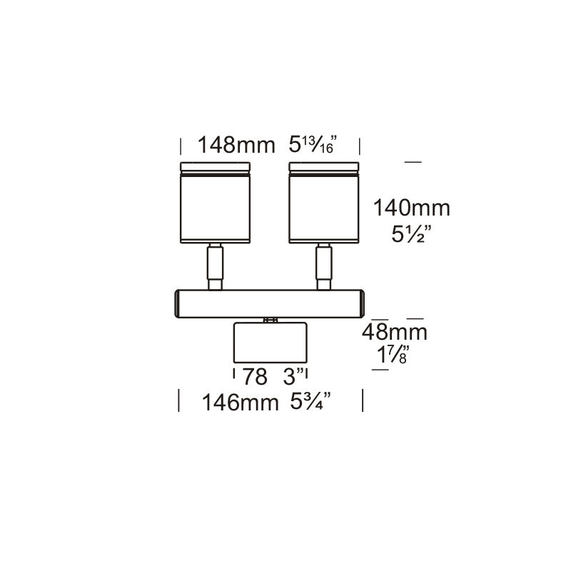 Twin Wall Spot Aluminium Light 12V Retro Black - TWS/R/BK
