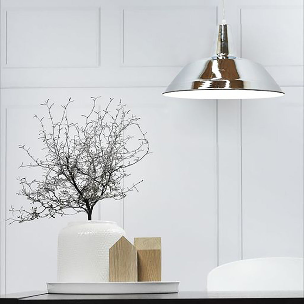 Buy Pendant Lights Australia Divo Angled Dome Shape 1 Light Pendant Chrome - DIVO2