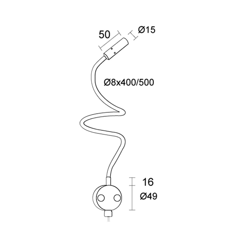 Buy Bedside Reading Lights Australia Wall 1 Bedside Reading Light (6 x 400)mm Aluminium - L11640