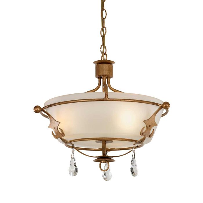 Windsor 3 Light Semi Flush Mount Light Gold Patina - WINDSOR-SF-GOLD