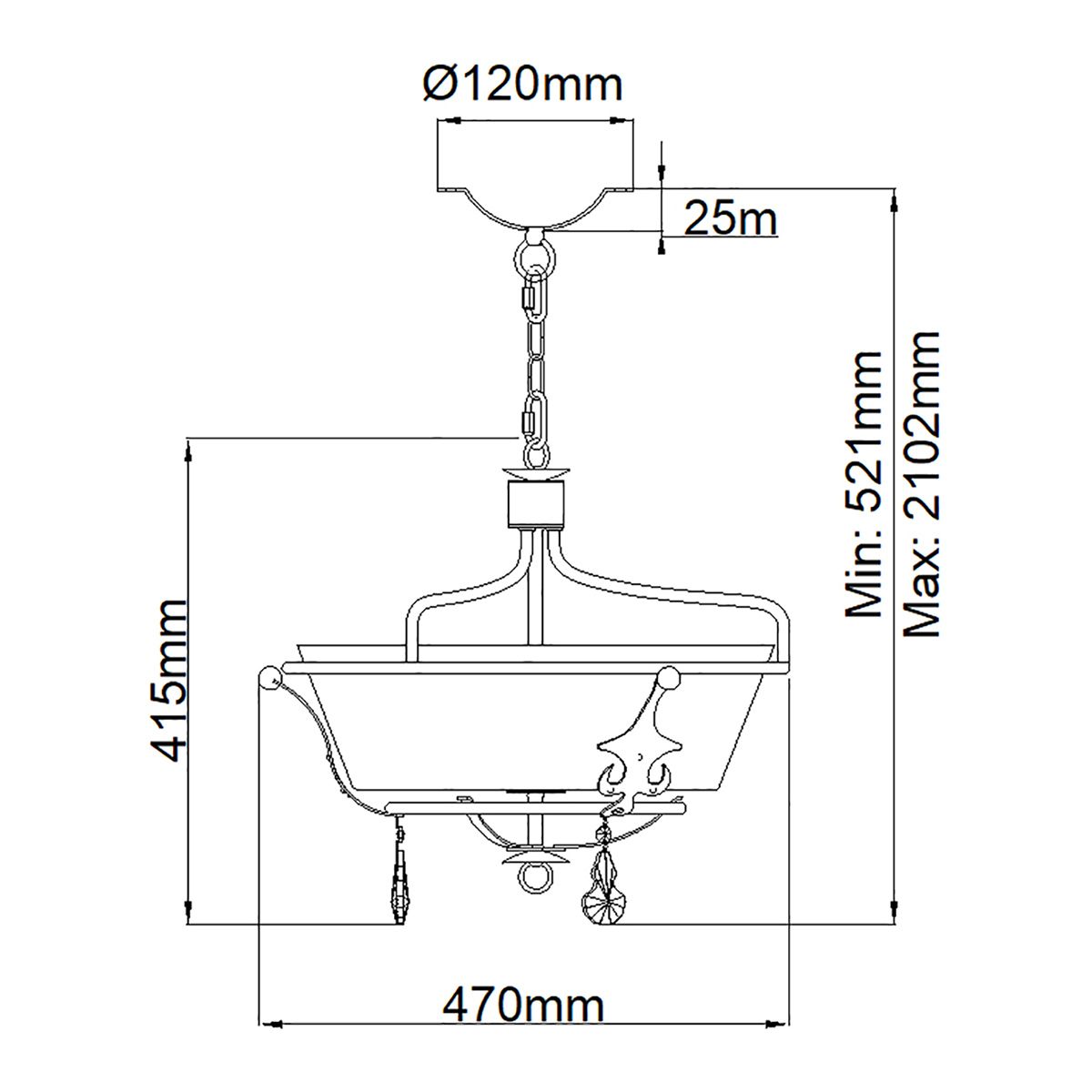 Windsor 3 Light Semi Flush Mount Light Gold Patina - WINDSOR-SF-GOLD