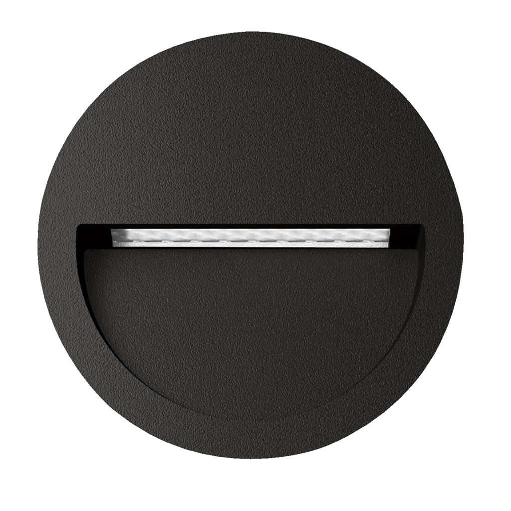 Buy Outdoor Step Lights Australia Zac Round Outdoor Step Light 12V Black Aluminium 5000K - 19771