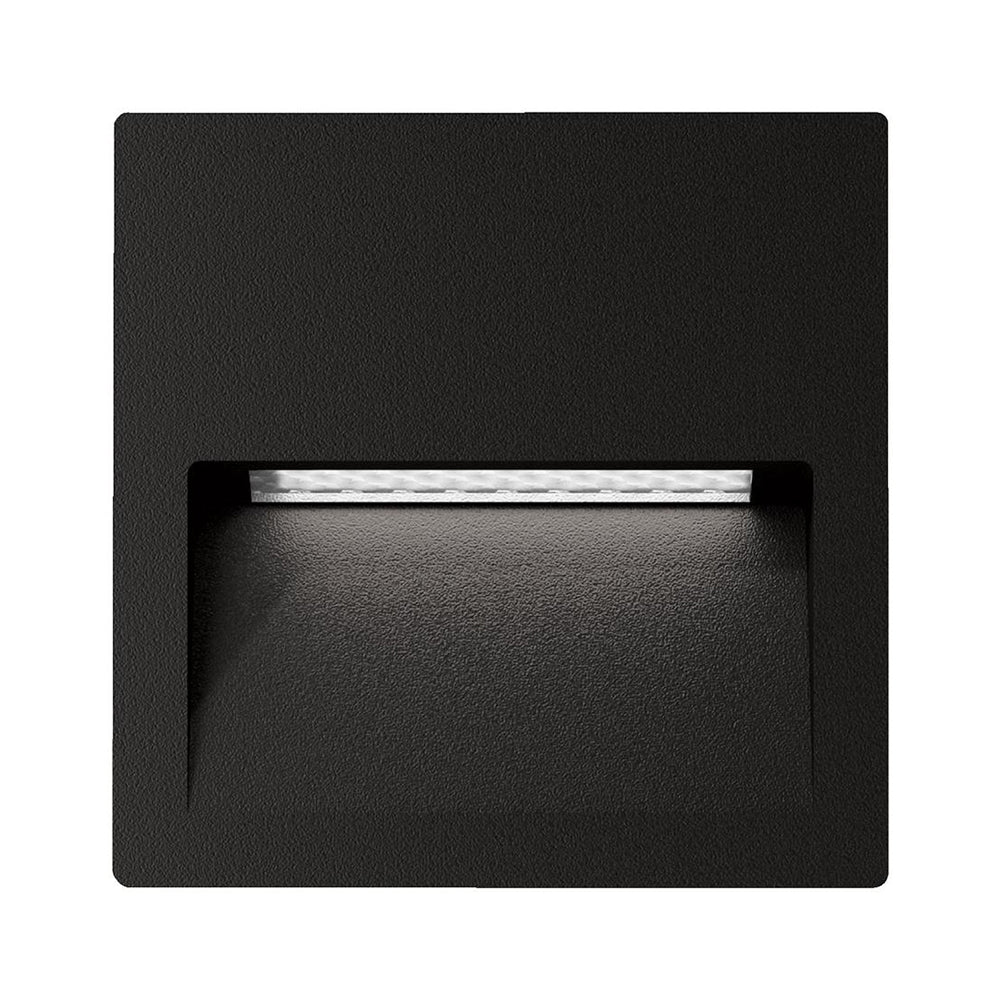 Buy Outdoor Step Lights Australia Zac Square Outdoor Step Light 12V Black Aluminium 5000K - 19779