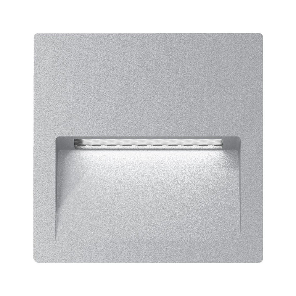 Buy Outdoor Step Lights Australia Zac Square Outdoor Step Light 12V Silver Aluminium 5000K - 19783