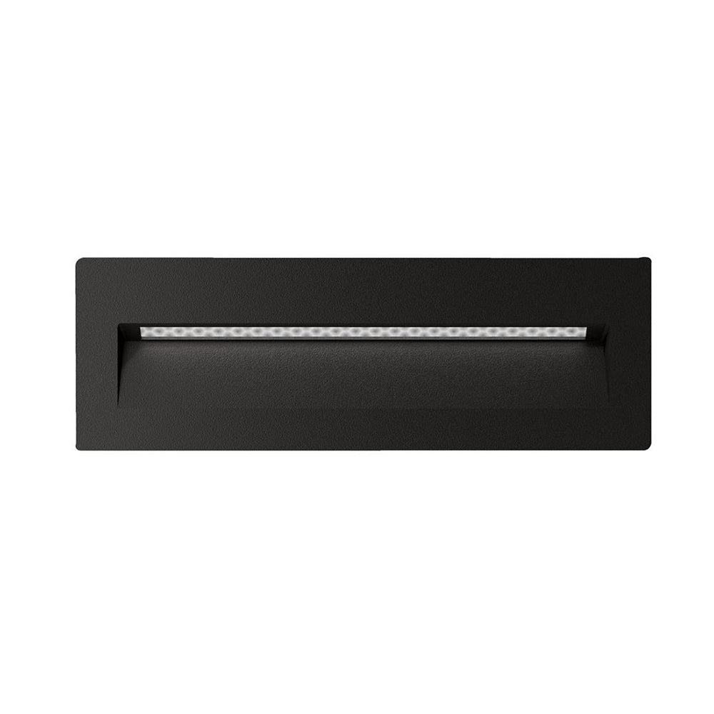 Buy Outdoor Step Lights Australia Zac Rectangular Outdoor Step Light Black Aluminium 5000K - 19761