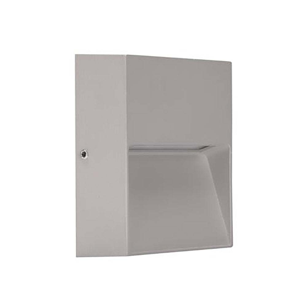 Buy Outdoor Step Lights Australia Zeke Square Outdoor Step Light 12V 4W Silver Aluminium 3000K - 19848