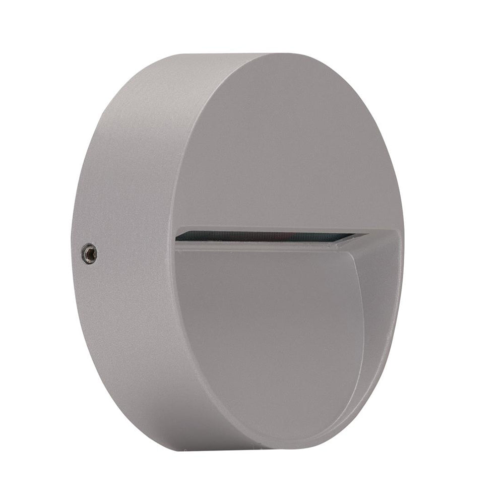 Buy Outdoor Step Lights Australia Zeke Round Outdoor Step Light Silver Aluminium 5000K - 19701