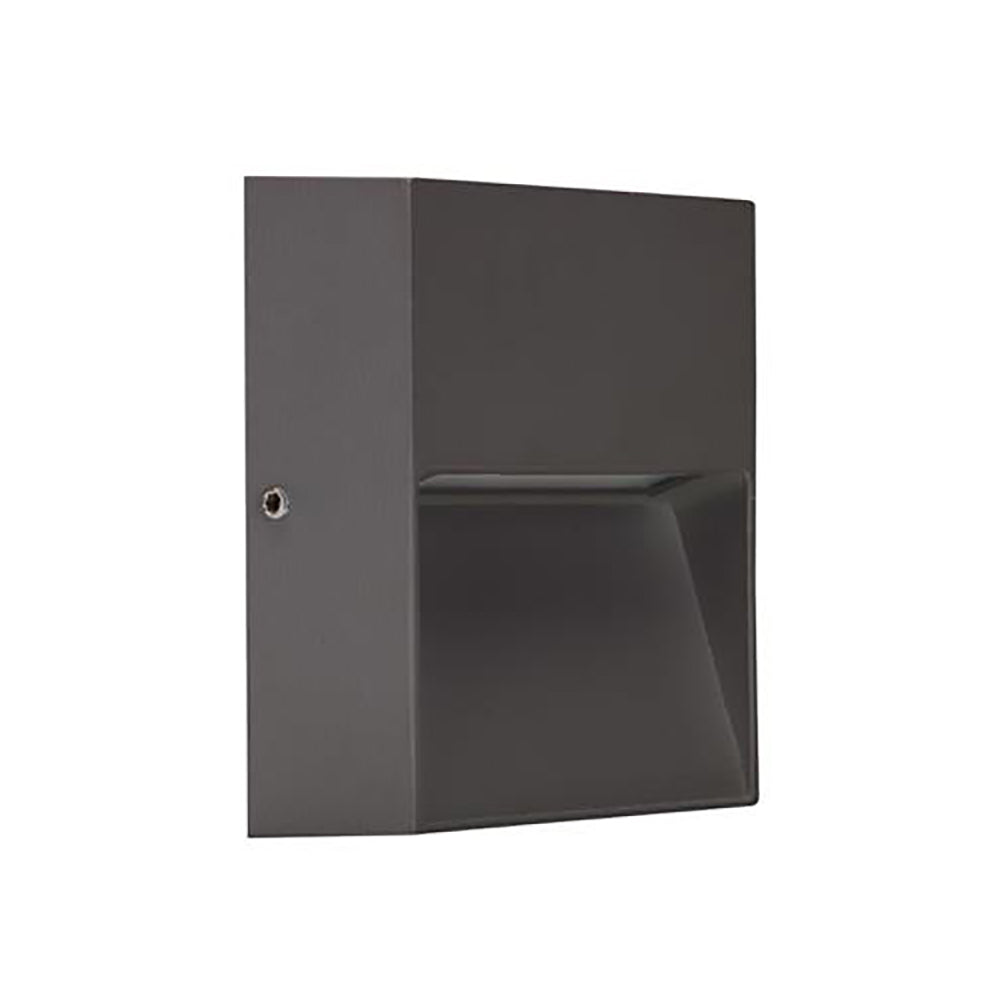 Buy Outdoor Step Lights Australia Zeke Square Outdoor Step Light Dark Grey Aluminium 3000K - 19708