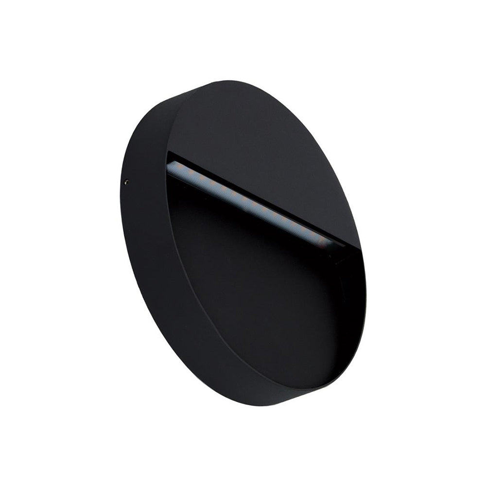 Buy Outdoor Step Lights Australia Zeke Round Outdoor Step Light 12V 9W Black Aluminium 5000K - 19871