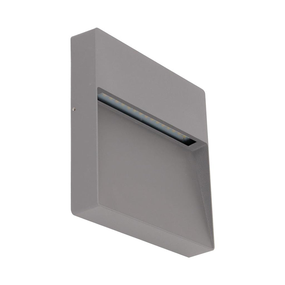 Buy Outdoor Step Lights Australia Zeke Square Outdoor Step Light 12V 9W Dark Grey Aluminium 3000K - 19874