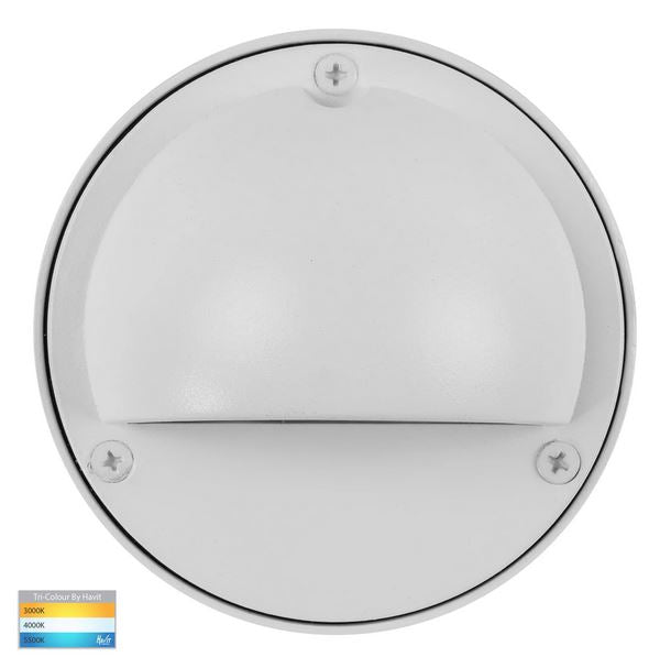 Buy Outdoor Step Lights Australia Pinta Step Light With Eyelid 12V DC White Aluminium 3 CCT - HV2924T-WHT
