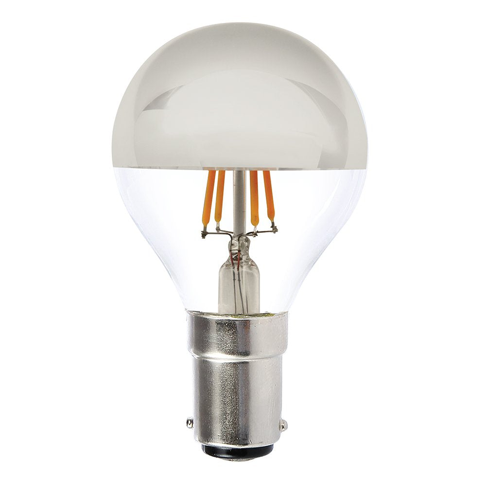 Buy LED Filament Globes Australia Hollywood Fancy Round Clear LED Globe 4W SBC Dimmable 2700K Crown Silver - LFR4WSBCWWDCS - 20221