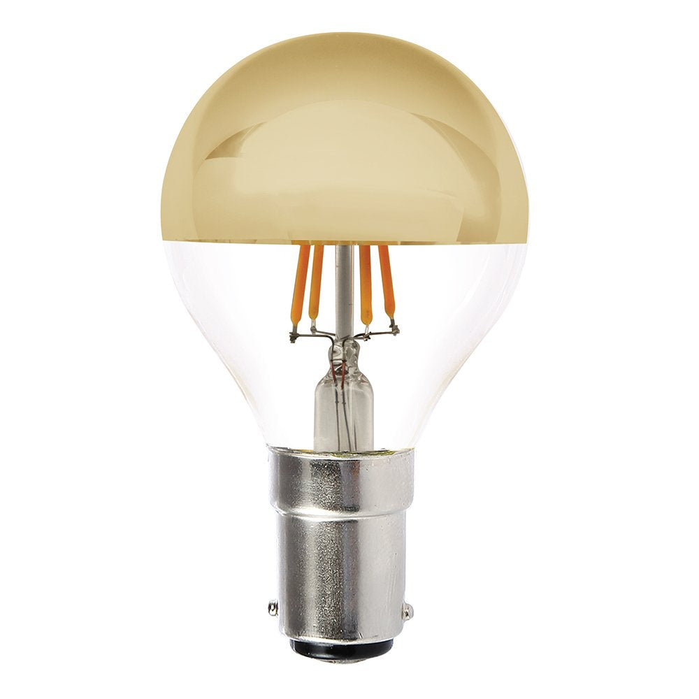 Hollywood Fancy Round Clear LED Globe 4W SBC Dimmable 2700K Crown Gold - LFR4WSBCWWDCG - 20222