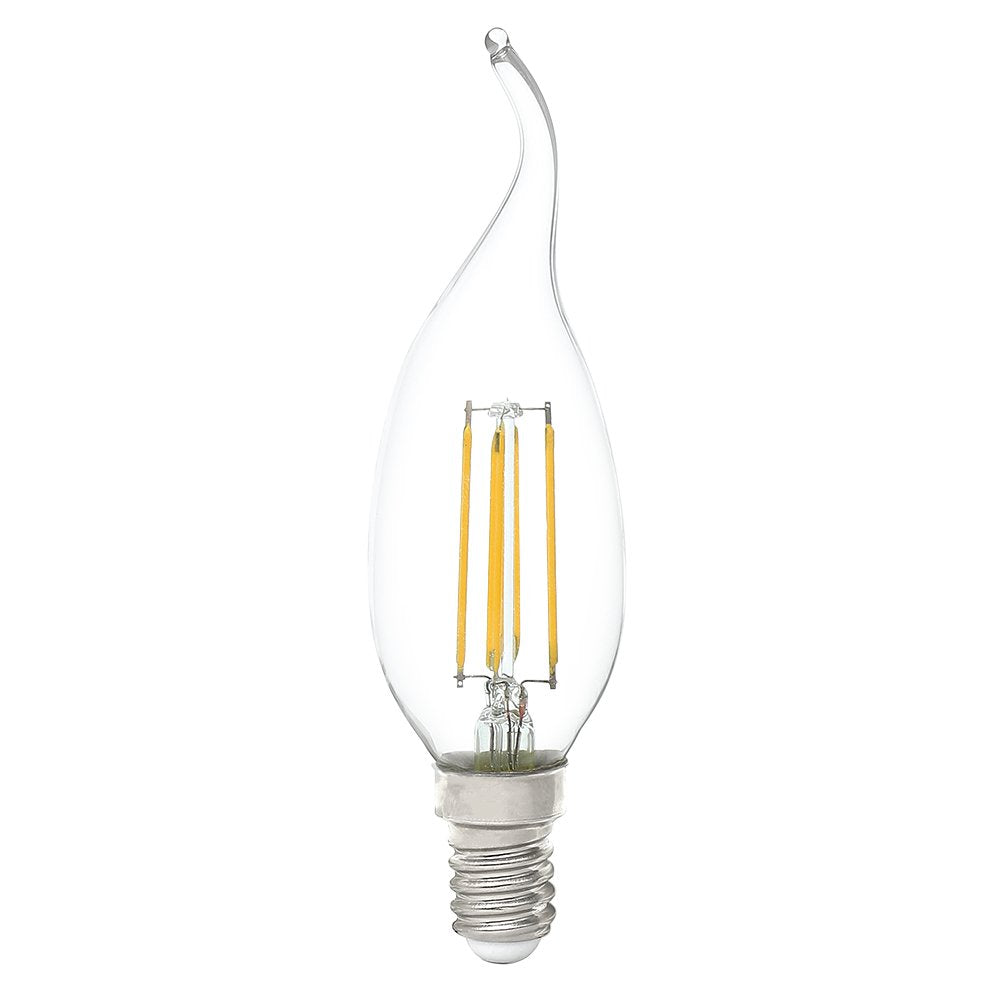 Buy LED Filament Globes Australia Filament Flame Candle Clear LED Globe 4W SES Dimmable 6500K - LFCAN4WCSESDLD - 20252