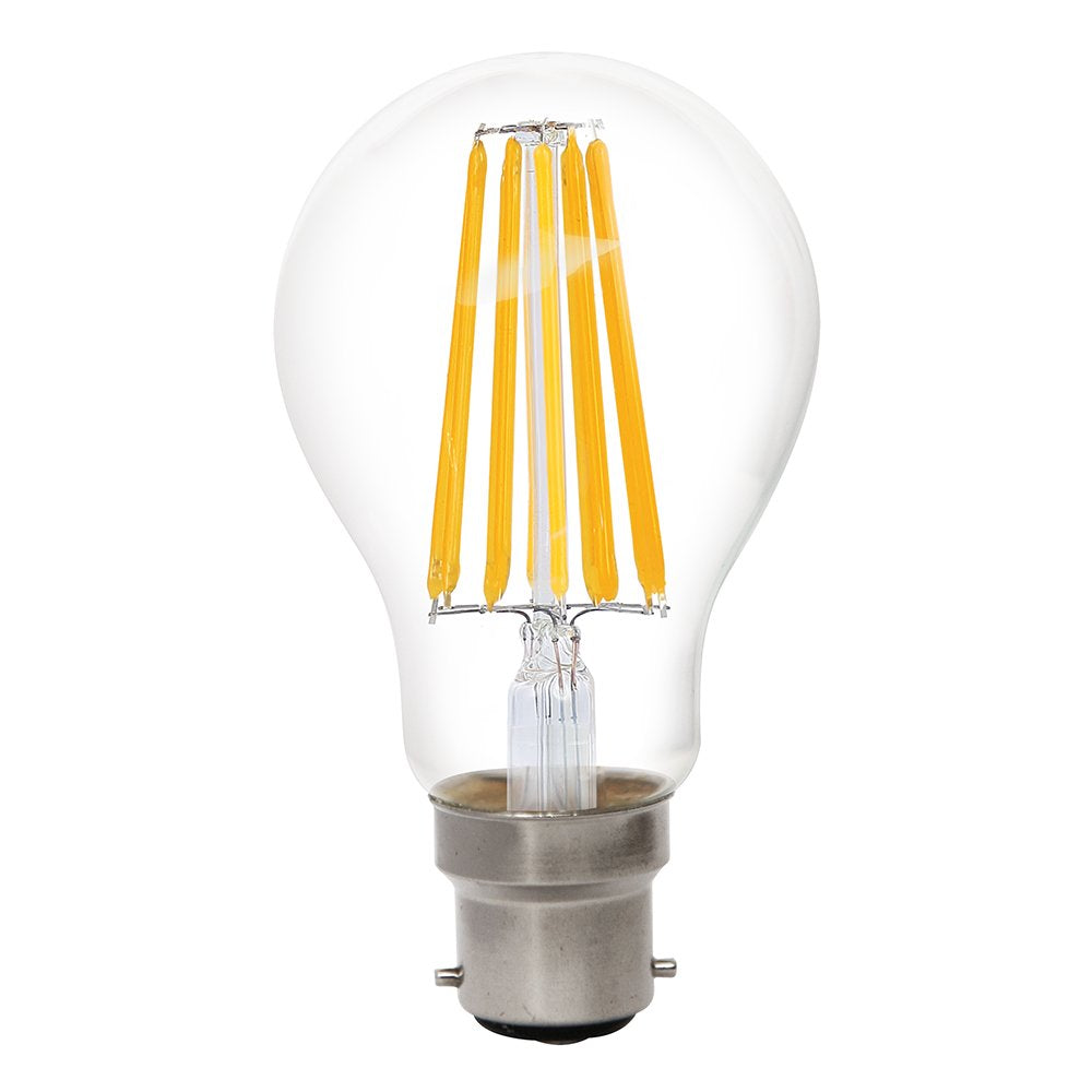 Buy LED Filament Globes Australia 12V Filament GLS LED Globe 8W BC Clear 2700K - LGLC8WBCWW12V - 20521