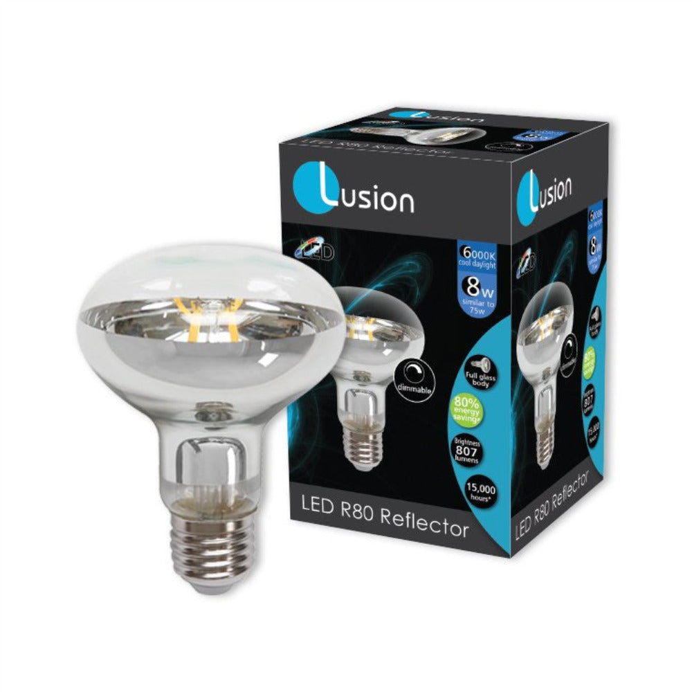 Buy LED Globes Australia R80 Reflector LED Globe 240V 8W ES 6000K Dimmable Clear - LR808WESC6KD - 20918
