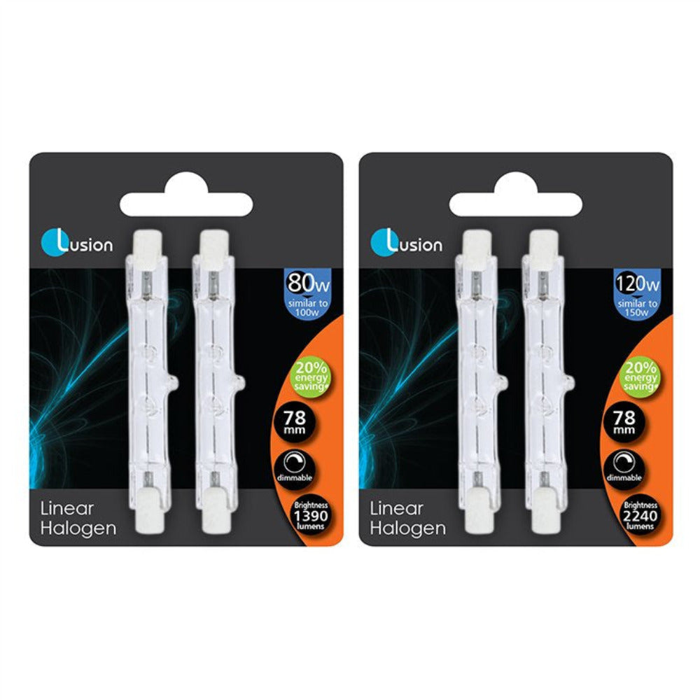 Buy Halogen Globes Australia R7S Halogen Double Ended Linear 120W 78mm Twin Pack - QI120W78MMBP2 - 30822