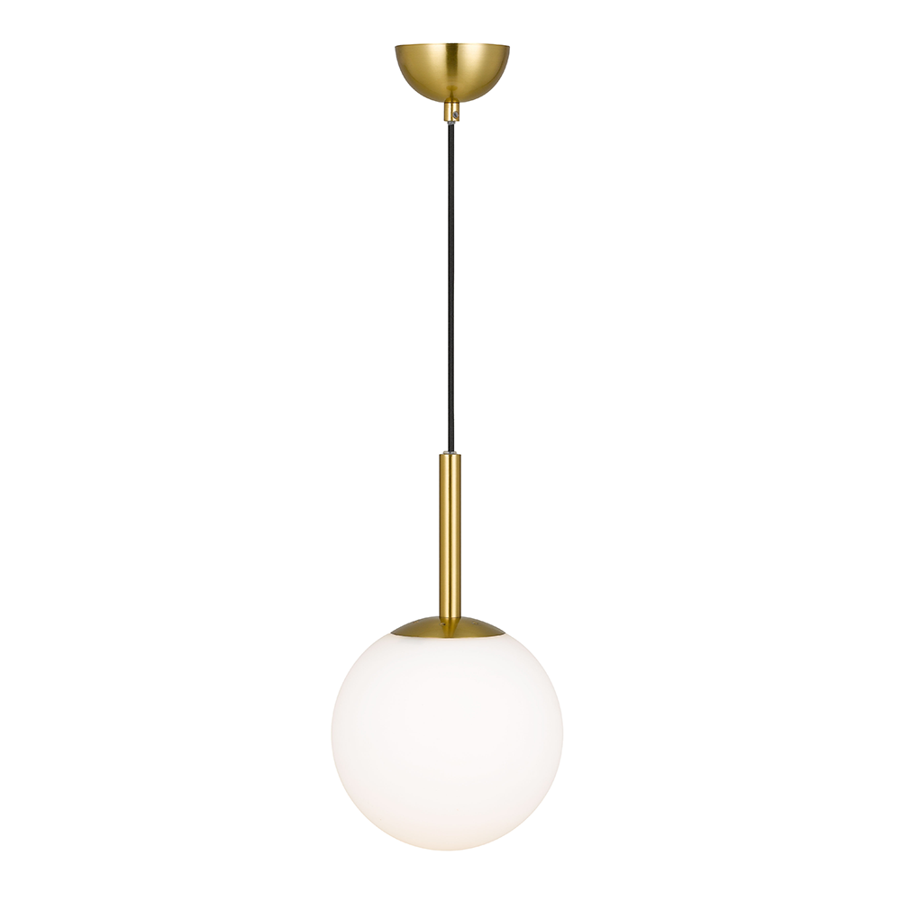 Bally 1 Light Pendant 200mm Antique Gold, Opal Matt - BALLY PE 08-AGOM