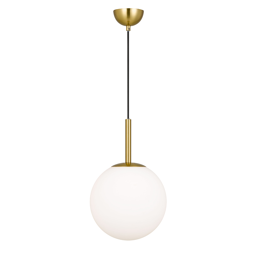 Buy Pendant Lights Australia Bally 1 Light Pendant 250mm Antique Gold, Opal Matt - BALLY PE 10-AGOM