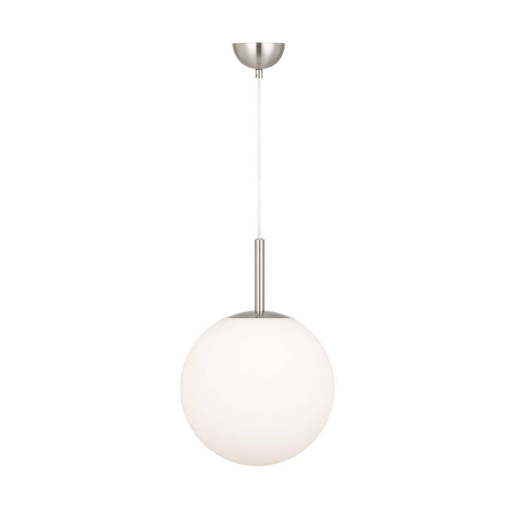 Bally 1 Light Pendant 250mm Nickel, Opal Matt - BALLY PE 10-NKOM