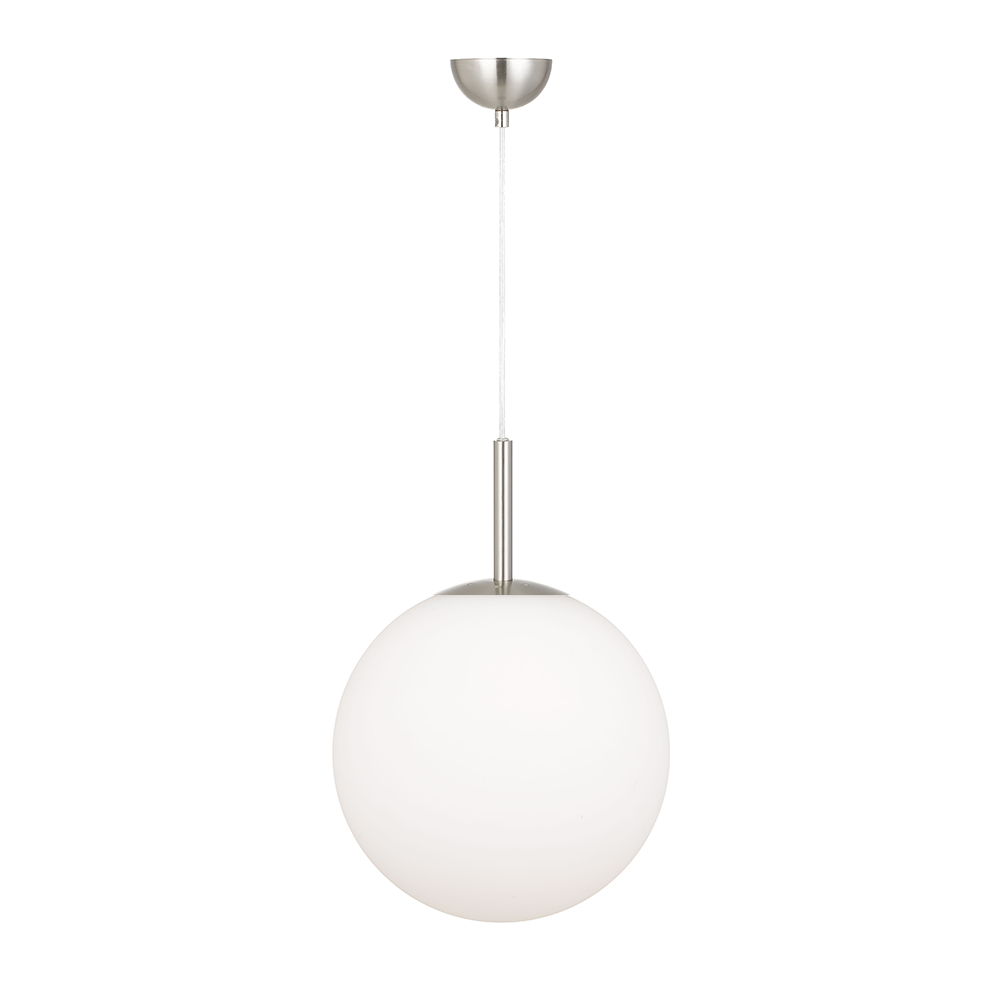 Buy Pendant Lights Australia Bally 1 Light Pendant 300mm Nickel, Opal Matt - BALLY PE 12-NKOM