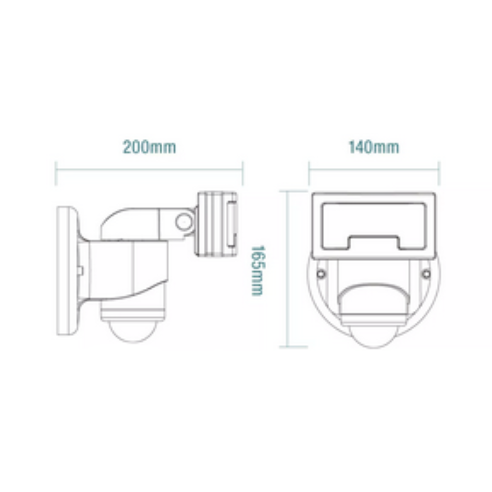Buy Floodlights Australia Sentinel LED Floodlight With Sensor Black Aluminium 5000K - MLXS524MS