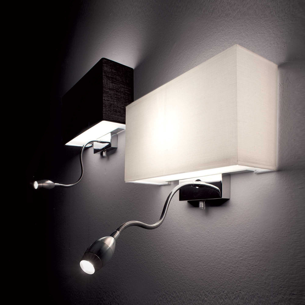 Buy Bedside Reading Lights Australia Hotel Ap2 Bedside Reading Light Black Fabric 3000K - 035956
