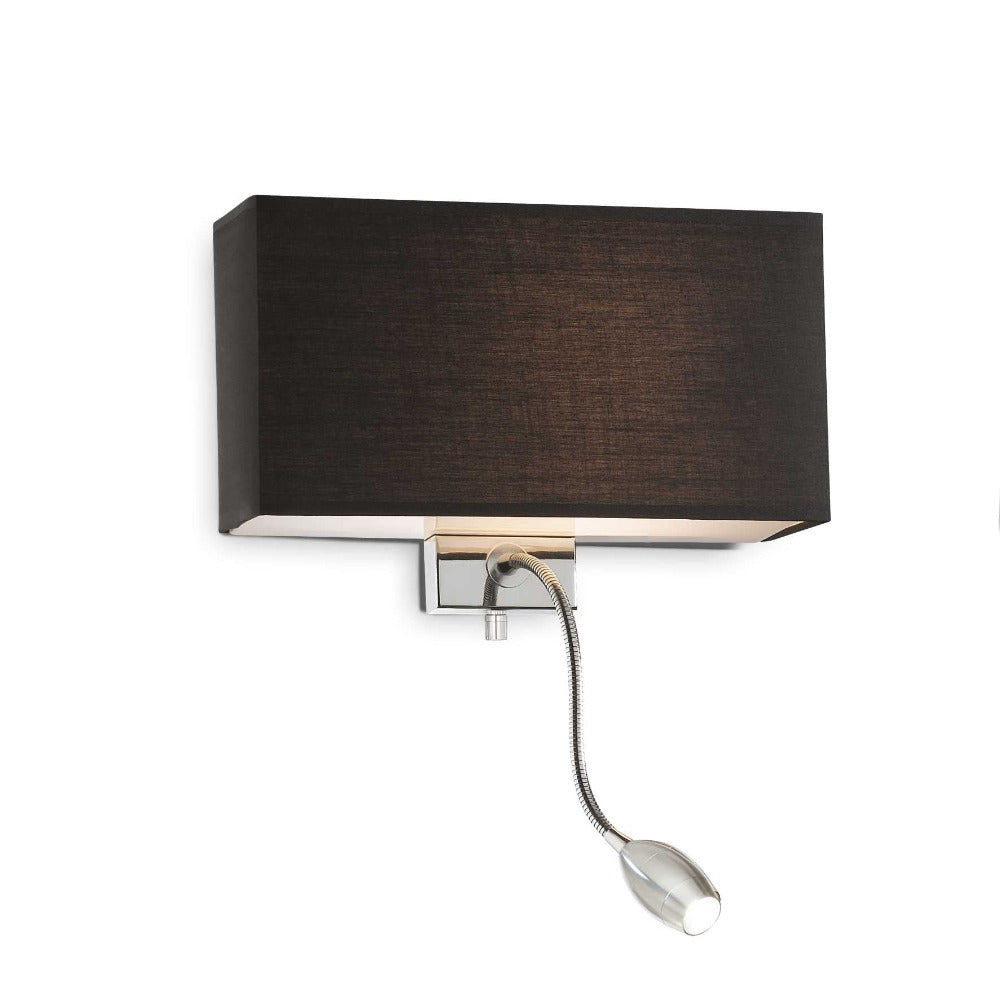 Buy Bedside Reading Lights Australia Hotel Ap2 Bedside Reading Light Black Fabric 3000K - 035956