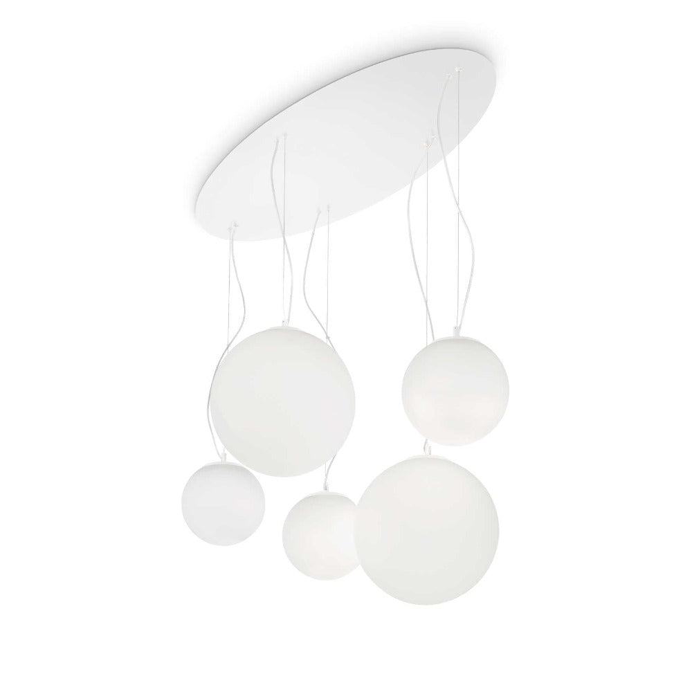 Buy Cluster Pendants Australia Mapa Bianco Sp5 Cluster Pendant 5 Lights White Metal & Glass - 043562