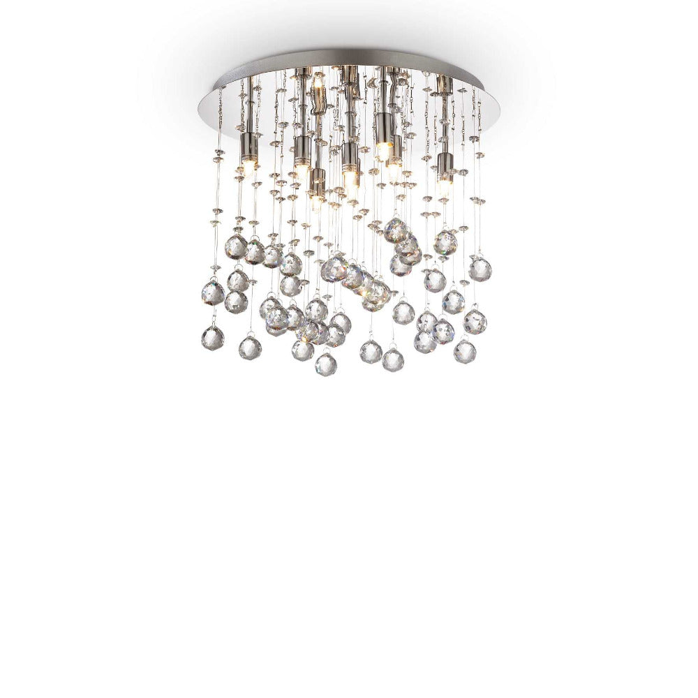 Moonlight Pl8 Flush Mount 8 Lights Metal / Crystals - 08093