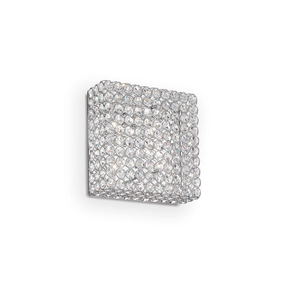 Buy Wall Sconce Australia Square Admiral Pl4 Wall Sconce 4 Lights Chrome Crystal - 080338