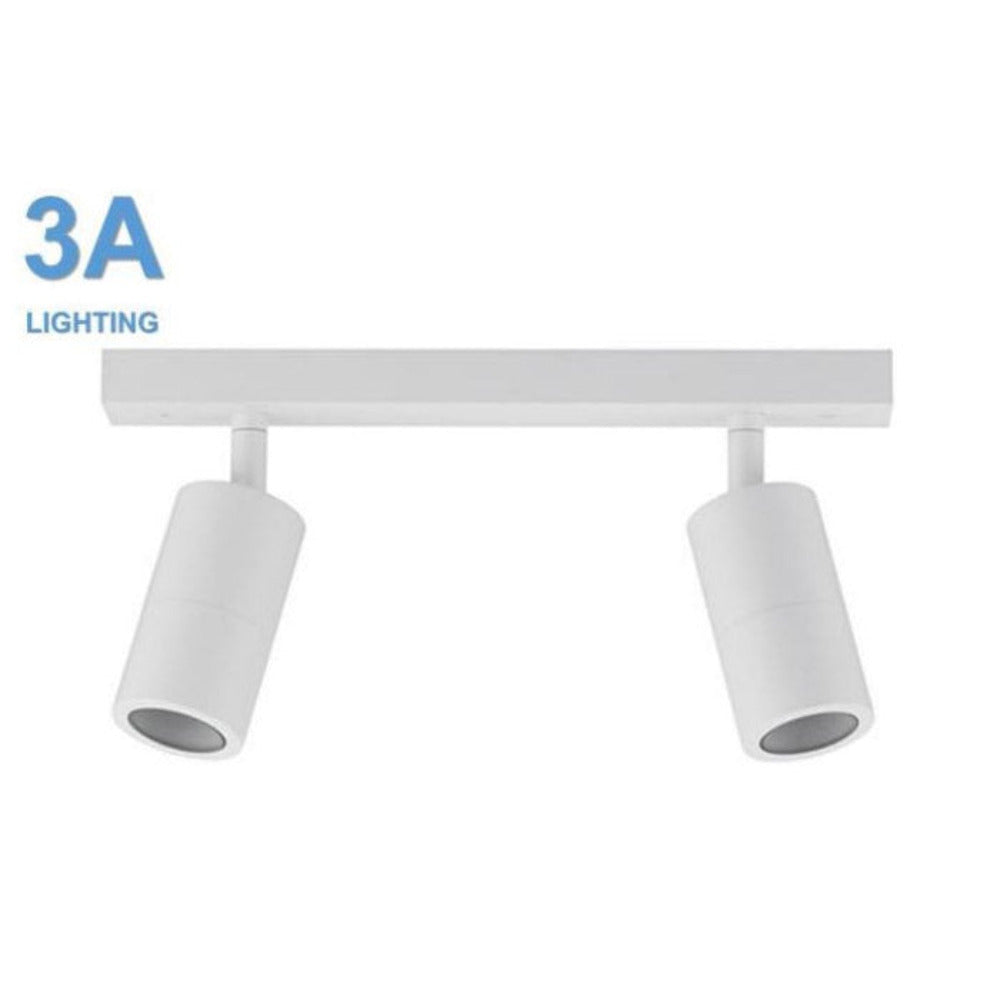 Buy Outdoor Ceiling Spotlights Australia Outdoor Ceiling 2 Spotlights Adjustable L350mm White Aluminium - 2142W