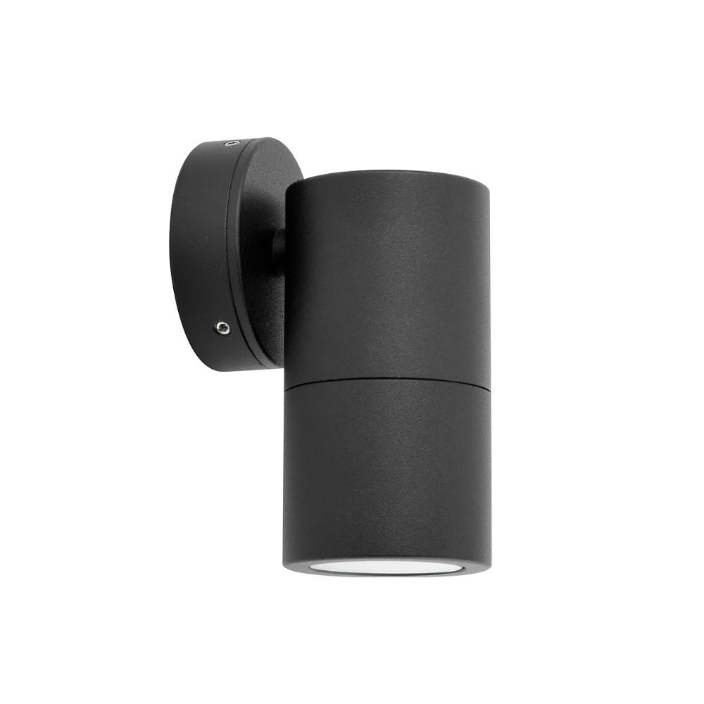 Exterior Spotlight Round Fixed H125mm Black Aluminium - 2121B