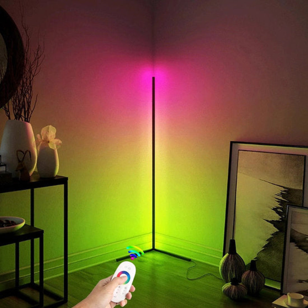 Buy Floor Lamps Australia LED Floor Lamp Remote Control Black RGB - FL35150
