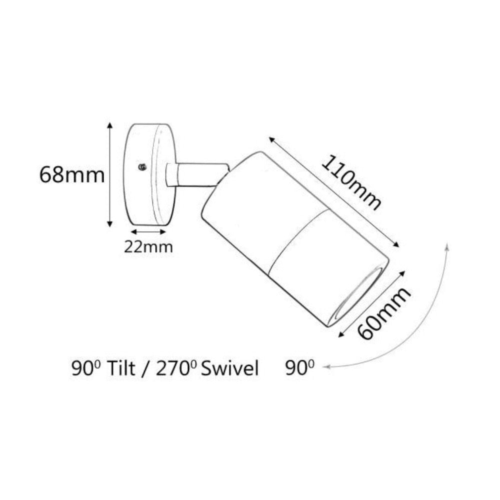 Buy Exterior Spotlights Australia Exterior Spotlight Round Adjustable 316 Stainless Steel - 2133