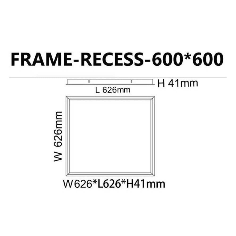 Recessed Panel Frame 600mm x 600mm White Steel - FRAME- RECESS -600*600 OLD