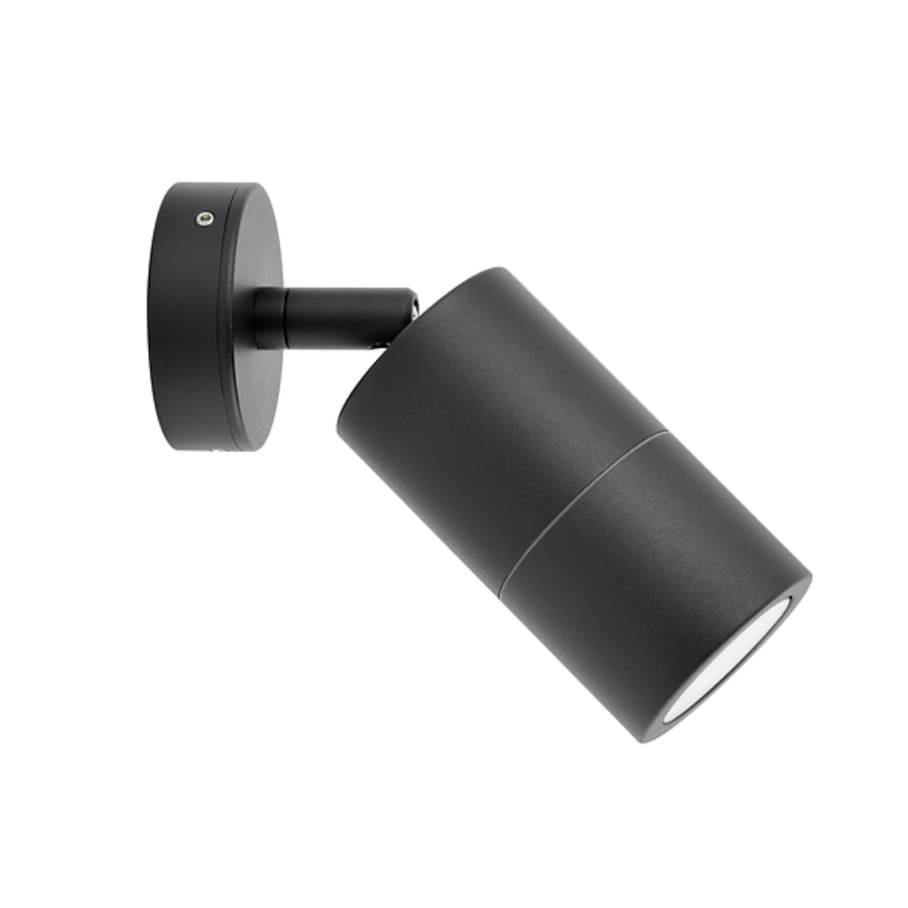 Buy Exterior Spotlights Australia Exterior Spotlight Round Adjustable L123mm Black Aluminium - 2123B