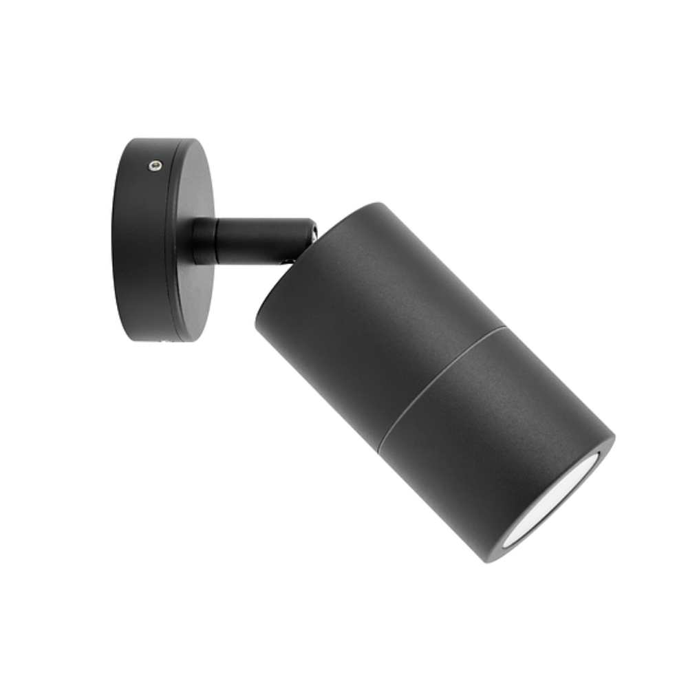 Exterior Spotlight Round Adjustable L123mm Black Aluminium - 2123B