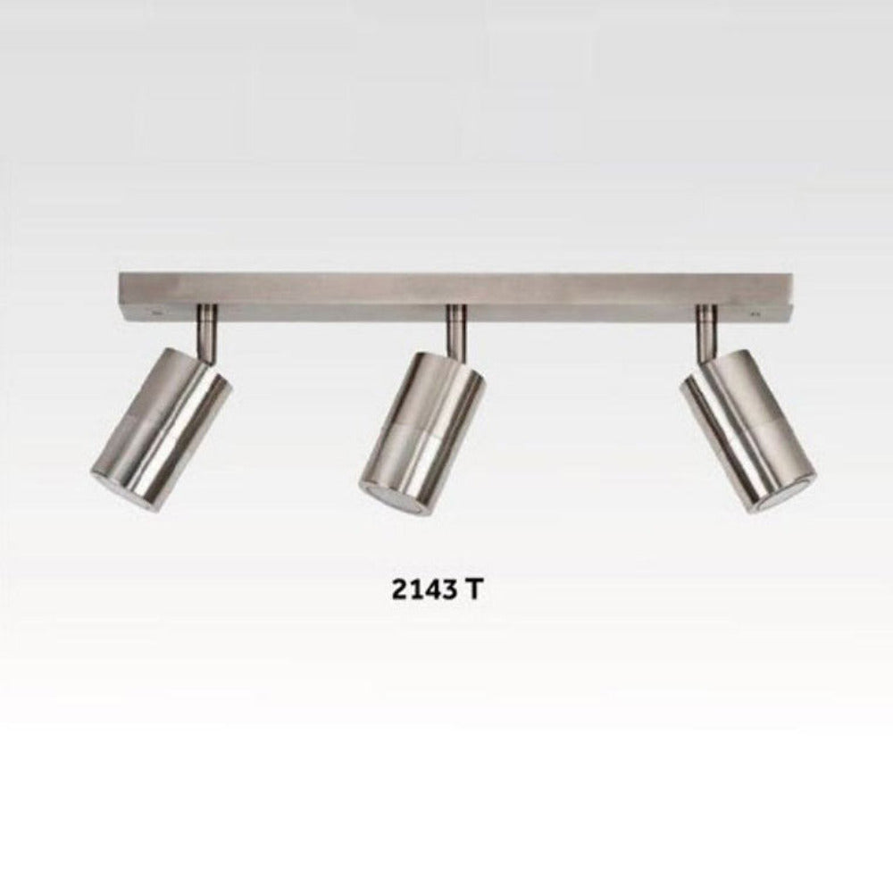 Outdoor Ceiling 3 Spotlights Adjustable L550mm Titanium Aluminium - 2143T