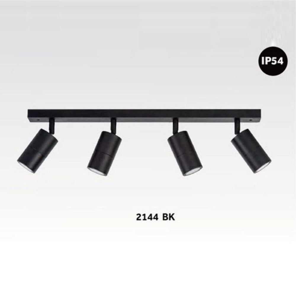 Buy Outdoor Ceiling Spotlights Australia Outdoor Ceiling 4 Spotlights Adjustable L750mm Black Aluminium - 2144B