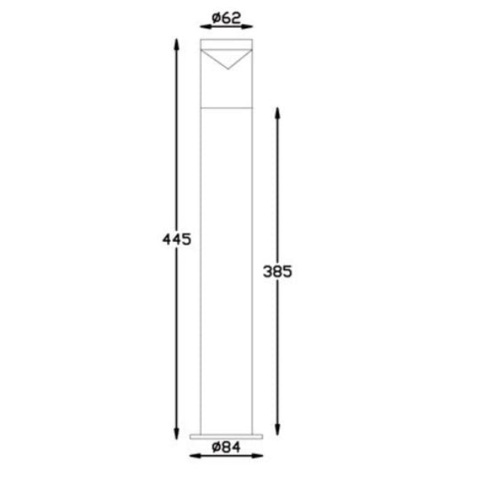 Buy Bollard Lights Australia Bollard Light H445mm Black Aluminium - ST5161/BK