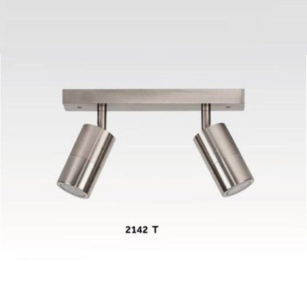 Outdoor Ceiling 2 Spotlights Adjustable L350mm Titanium Aluminium - 2142T