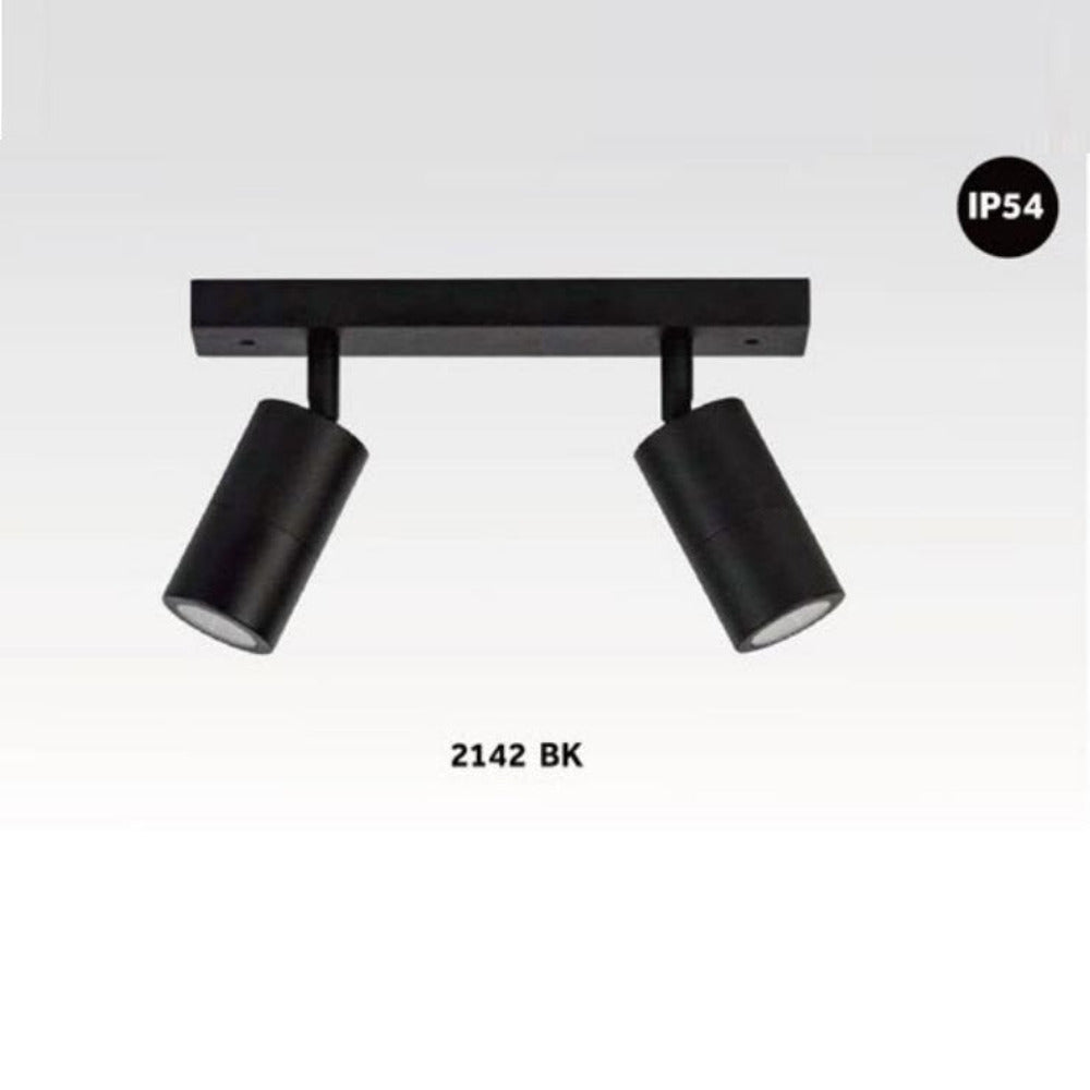 Buy Outdoor Ceiling Spotlights Australia Outdoor Ceiling 2 Spotlights Adjustable L350mm Black Aluminium - 2142B