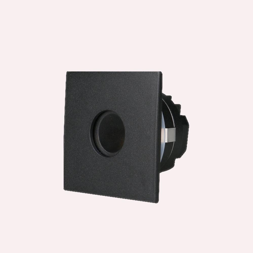 Buy Step Lights Australia Square LED Step Light Black Aluminium 15° TRI colour - STEP-519BK/TC