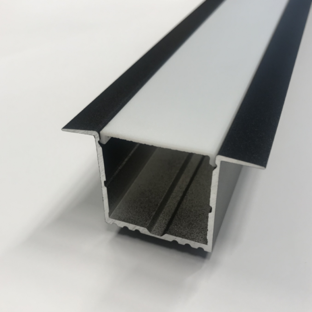 Buy Strip Light Profiles Australia Recessed Strip Light Profile L2000mm Black Aluminium - VB-ALP017-R-2M-BLK