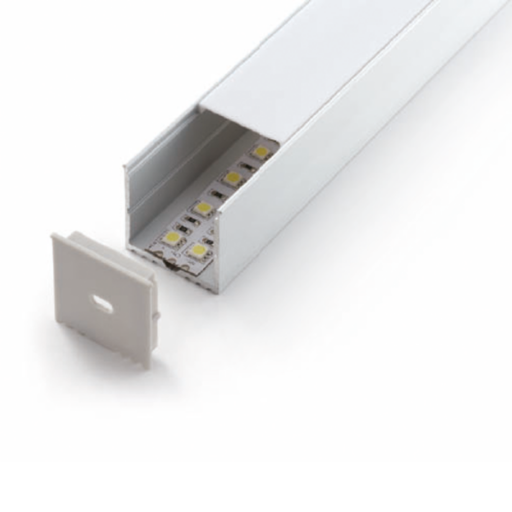 Buy Strip Light Profiles Australia Surface Strip Light Profile L3000mm W35.2mm Opal Aluminium - VB-ALP018-3M