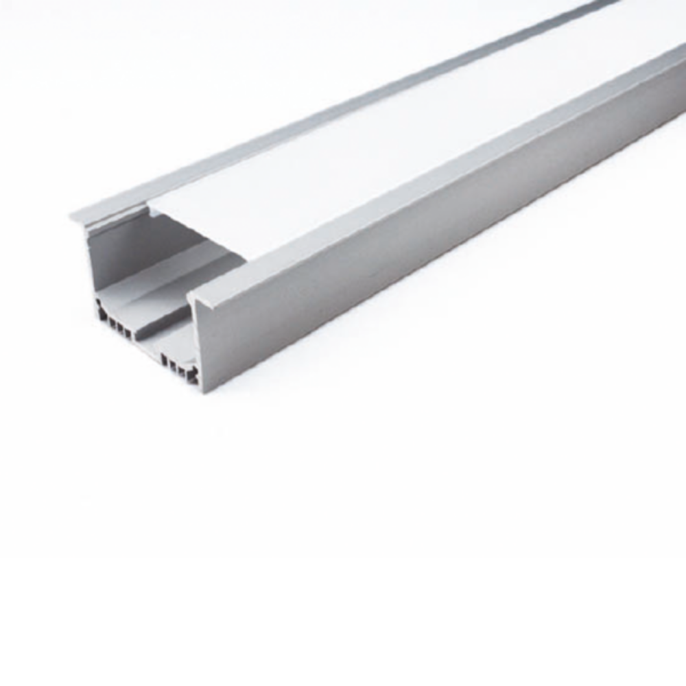 Buy Strip Light Profiles Australia Recessed Strip Light Profile L2000mm W65mm Opal Aluminium - VB-ALP045-2M