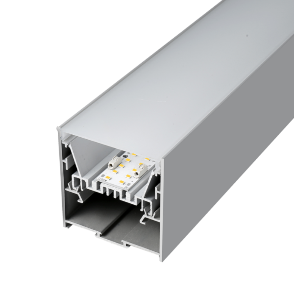 Buy Strip Light Profiles Australia Surface Strip Light Profile L2500mm W75mm Silver Aluminium - VB-ALP7578-2.5M