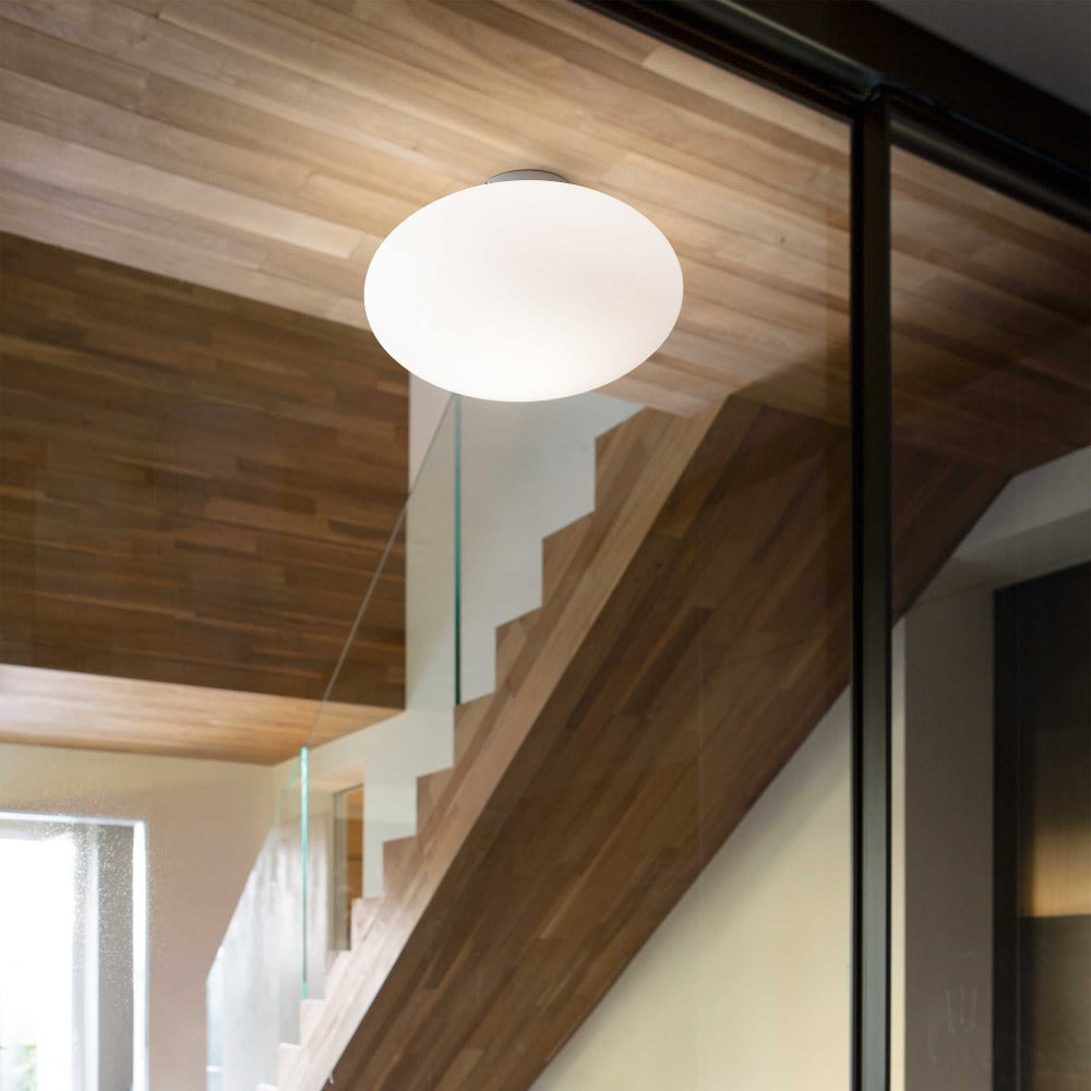 Buy Flush Mount Lights Australia Candy Pl1 Round Flush Mount Light White Glass / Metal - 086781