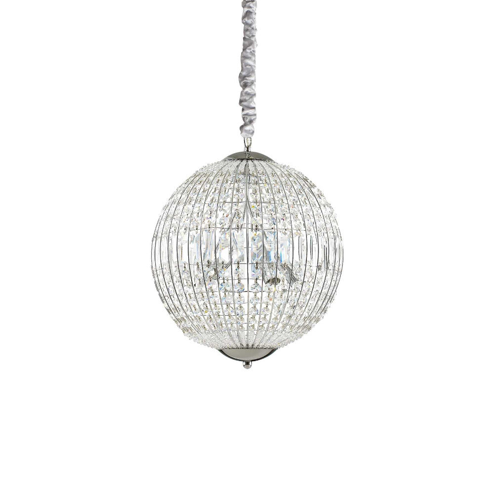 Buy Crystal Pendant Lights Australia Luxor Sp6 Crystal Pendant 6 Lights Chrome Metal / Crystal - 092911